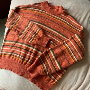 Forever 21 Orange Striped Sweater